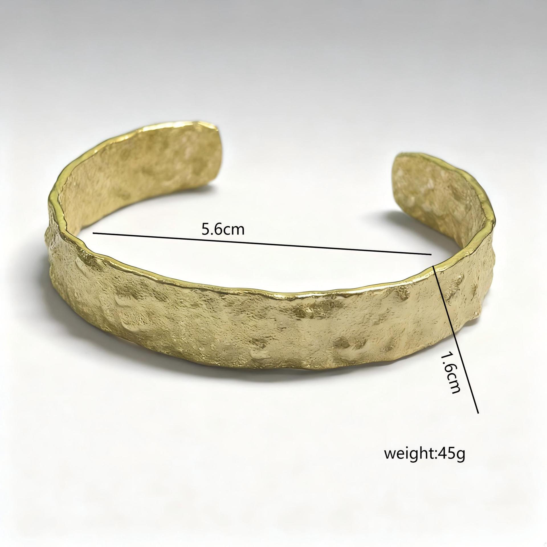 Cross-border bestseller: Korean minimalist irregular-pleated tin foil bracelet, a fashionable and light luxury wide bracelet with a cold style Item Picture