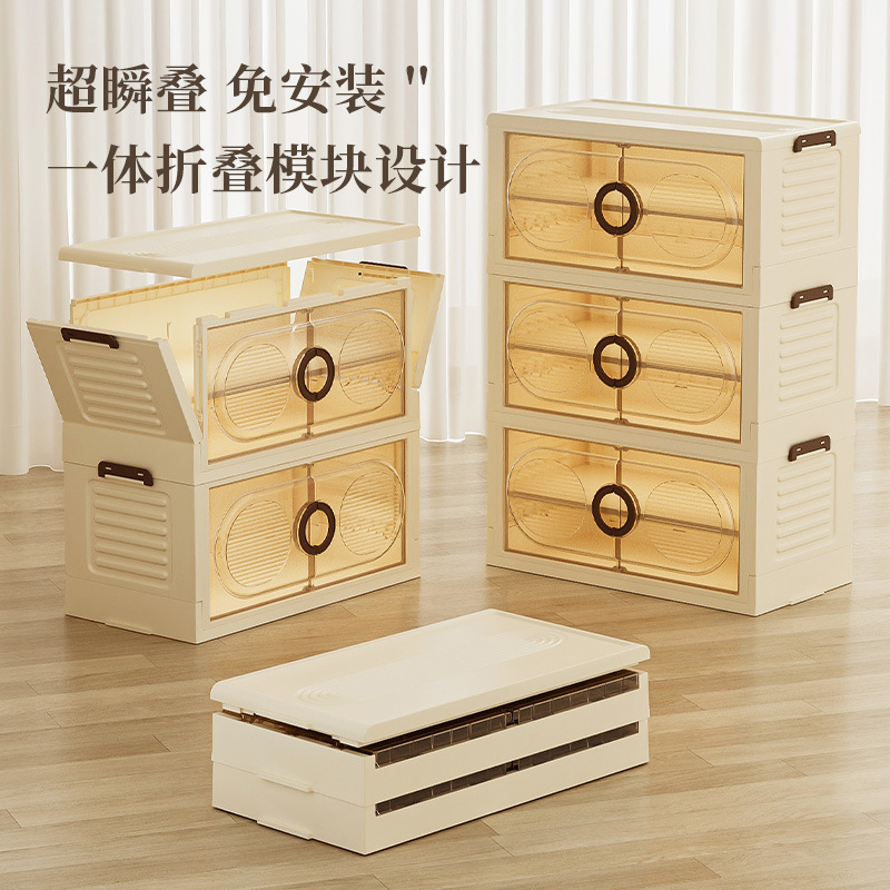 Household transparent folding shoe cabinet, storage cabinet, thickened multi-functional toy storage cabinet, large-capacity multi-layer shoe box for living room details Picture