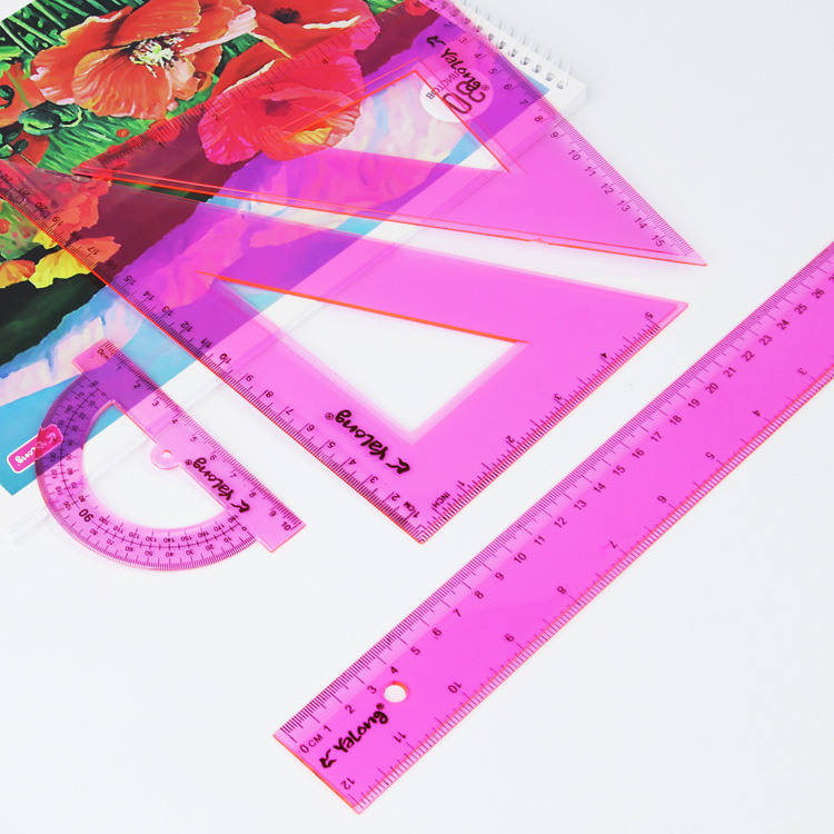 Yalong Cross-border Plastic School Ruler Set student learning Supplies wholesale