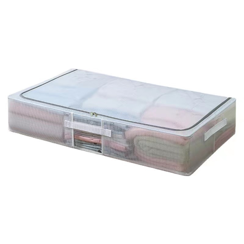 Steel frame folding clothes transparent storage box under the bed, Japanese and Korean waterproof and moisture-proof quilt storage box Item Picture
