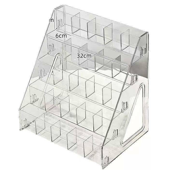 Stepped perfume display stand, desktop cosmetics storage box, skin care product rack, acrylic multi-layer lipstick rack Item Picture