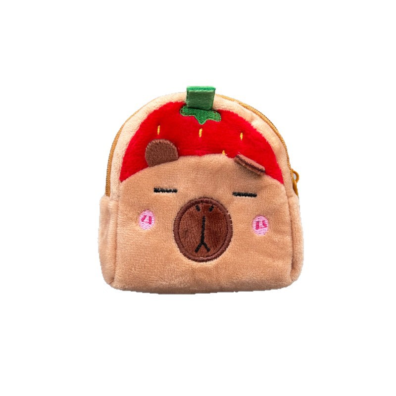 儿童/零钱包/熊猫元素零钱包/硅胶包/毛绒玩具白底实物图