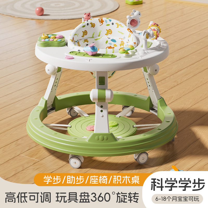 跨境婴儿学步车防侧翻男女孩通用宝宝推学行助步可折叠调节高度
