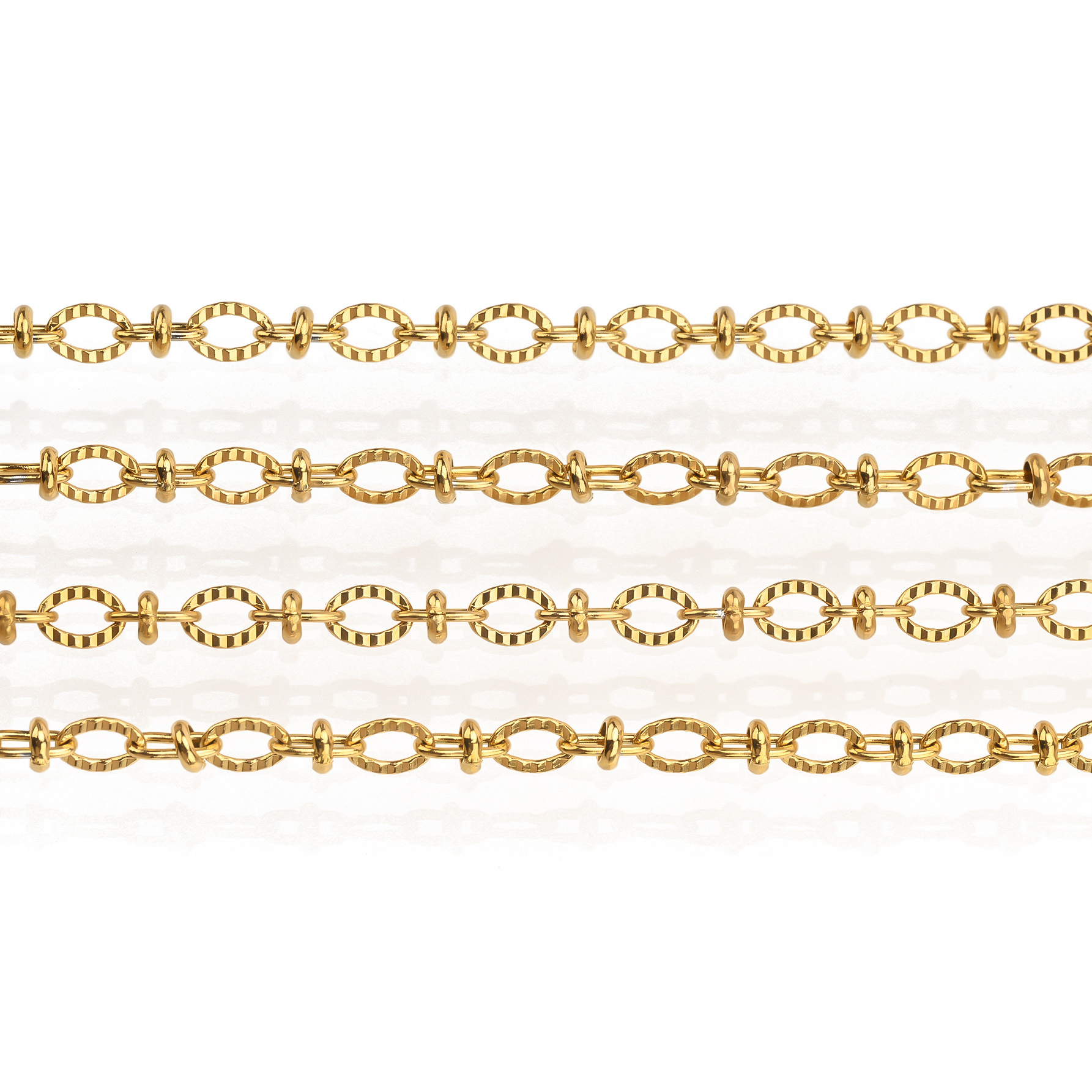 Stainless steel jewelry necklace, plain chain, bare chain, bracelet, Korean chain, cross chain, O-shaped chain details Picture