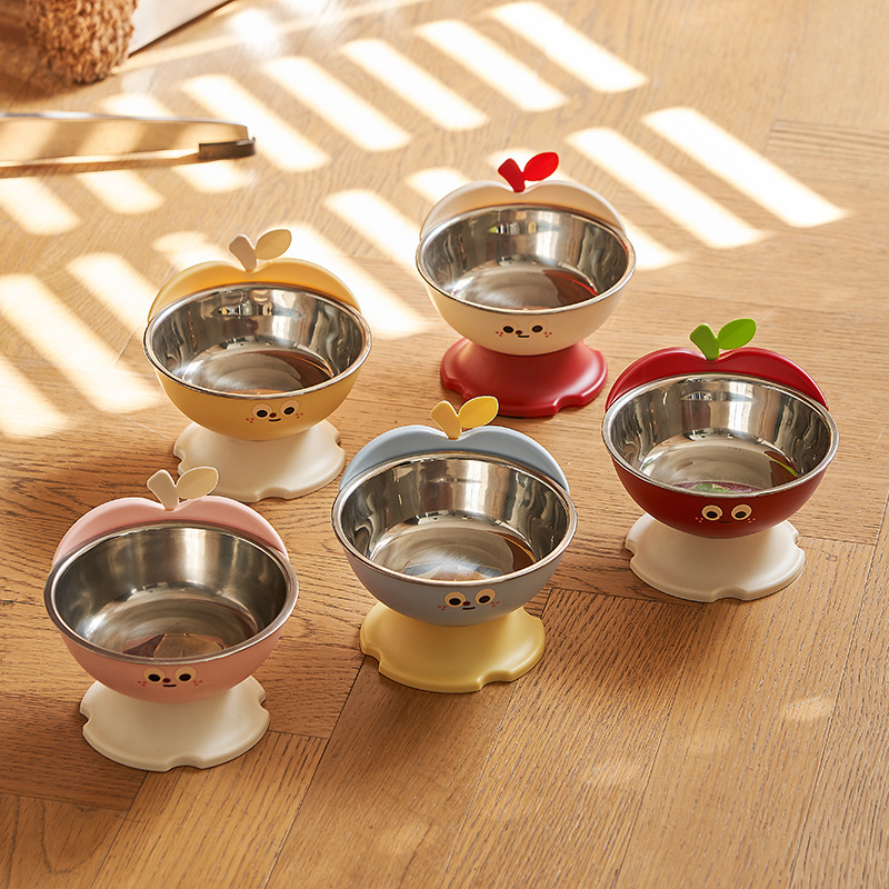 Rongka Pet Cross-border Cat Bowl and Dog Bowl, high appearance level pet bowl, anti-slip and anti-knock cat food bowl, dog bowl, stainless steel large capacity dog bowl