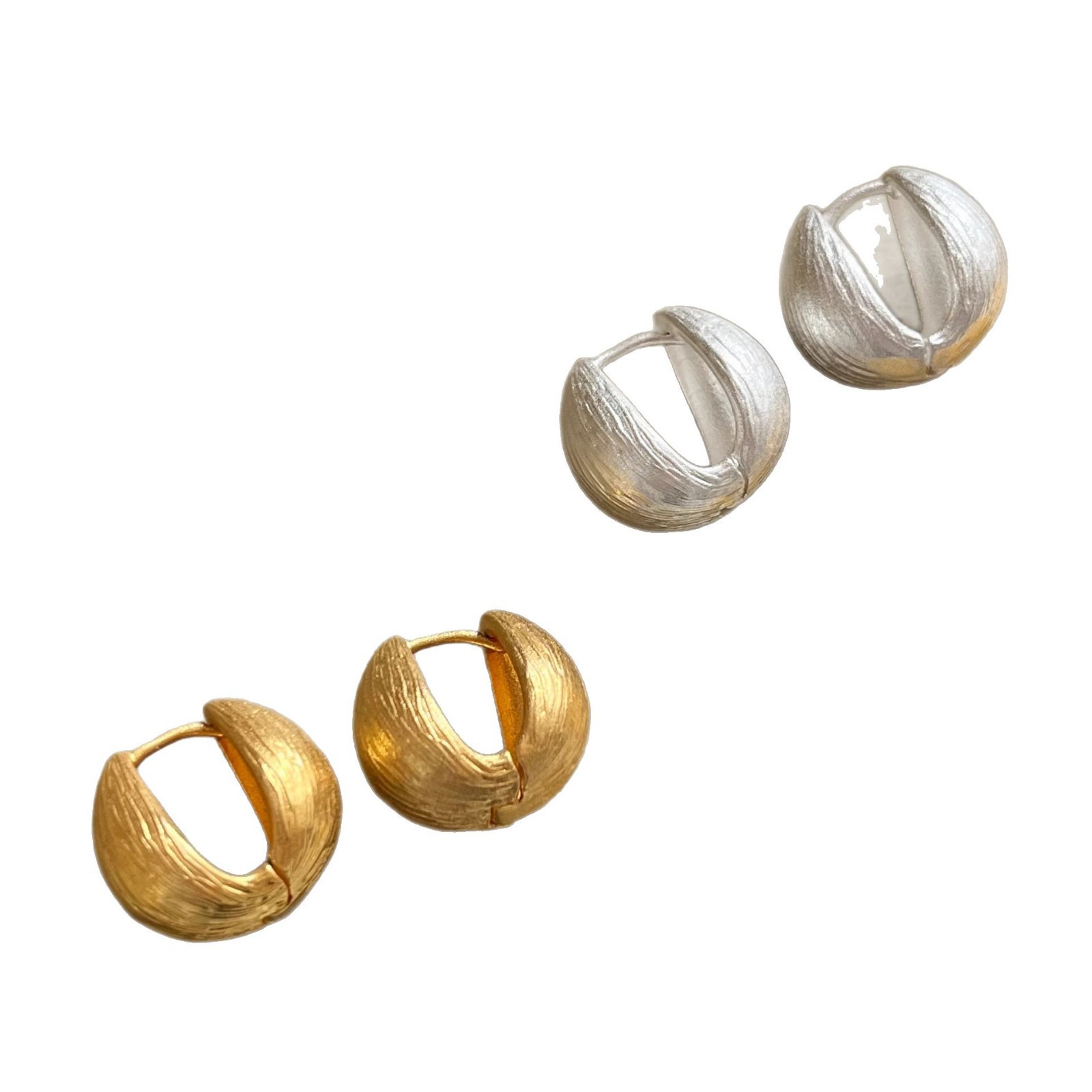 Korean-style personalized, fashionable, retro and simple patterned geometric ear buckles, niche, light luxury, versatile, high-end and cold style earrings Item Picture