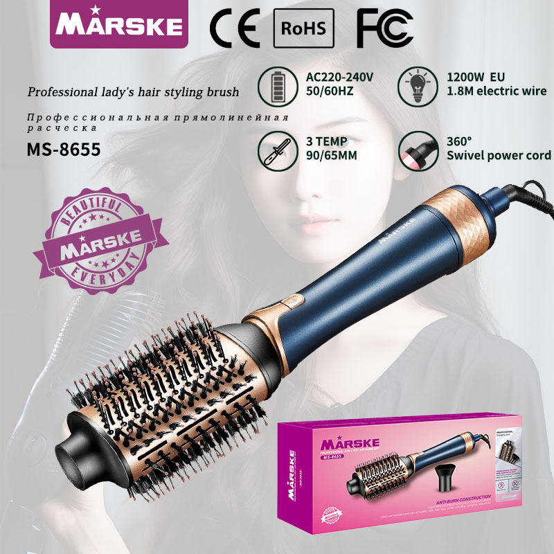 MARSKE MS-8655 Cross-border new hot air comb, dual-purpose hair curling and straightening comb, two-in-one hair straightening, hair care and styling comb, wholesale of straight hair combs