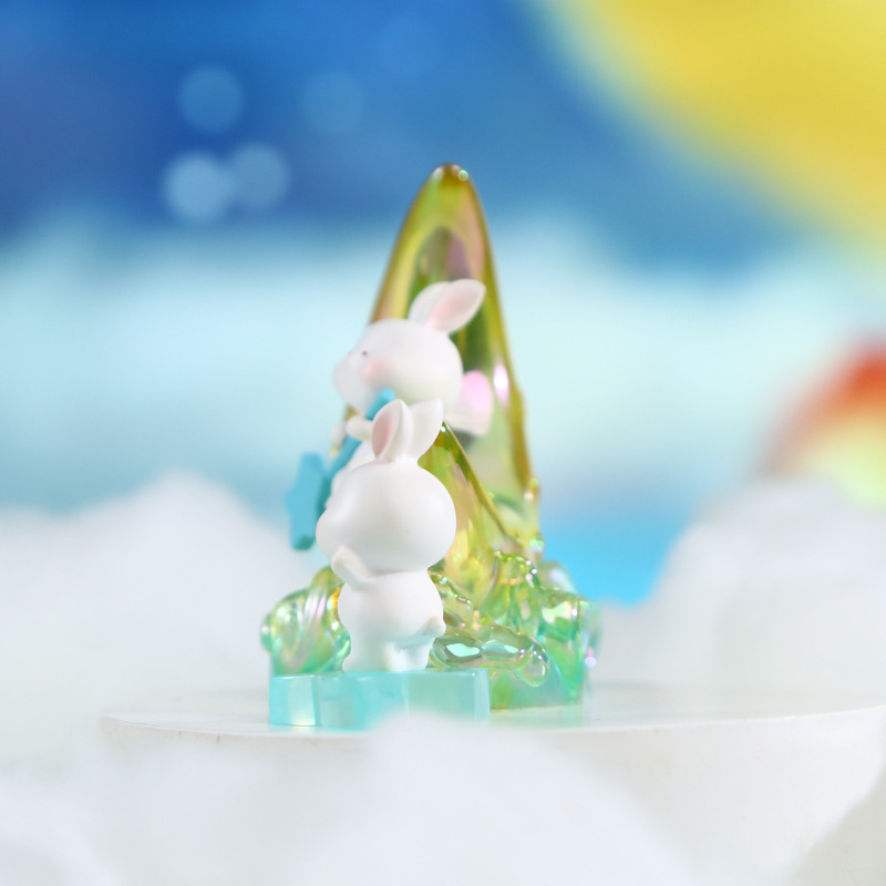 Moon Rabbit Dream Small Lamp Ornament, creative design for home living room desktop, resin handicraft gift, gift ornament Specification image