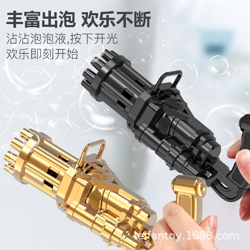 Wholesale of Gatling bubble machines of the same style as Douyin, summer children's multi-hole automatic bubble-blowing toy water guns Specification image