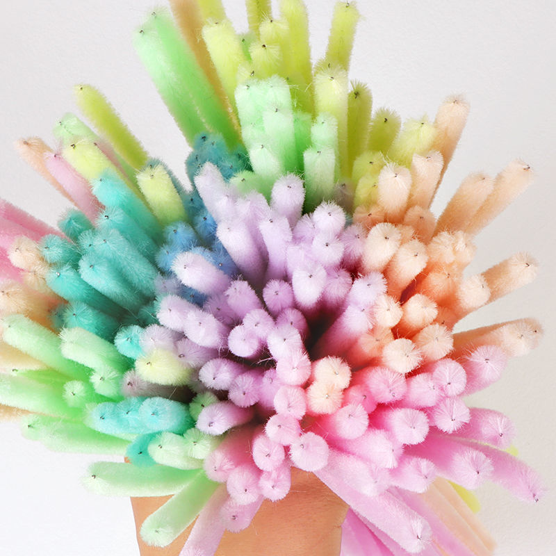 Wholesale of encrypted macaron-colored twisty sticks, DIY handmade materials for kindergartens, dolls, toys, and cartoon wool strips Specification image
