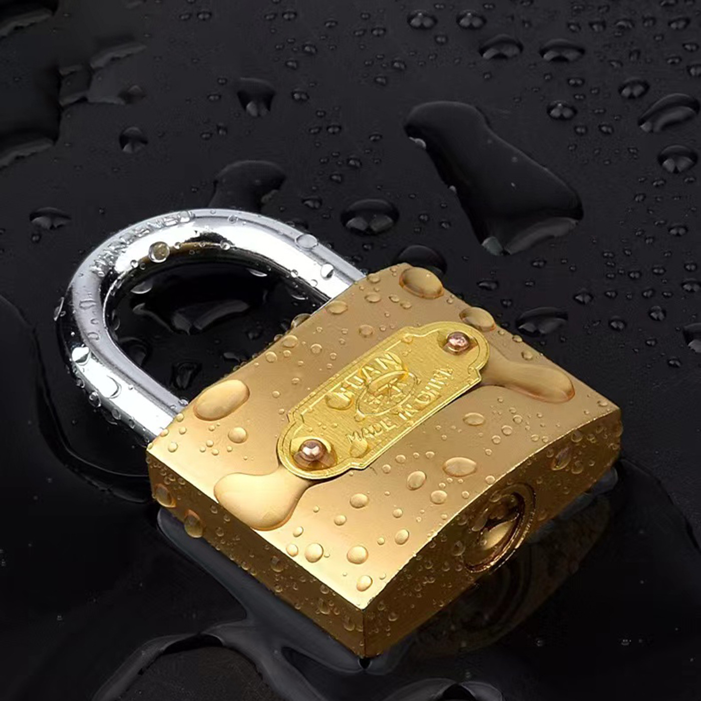 仿铜挂锁铁挂锁锁头小锁学生宿舍家用通开通用锁具批发柜门产品图