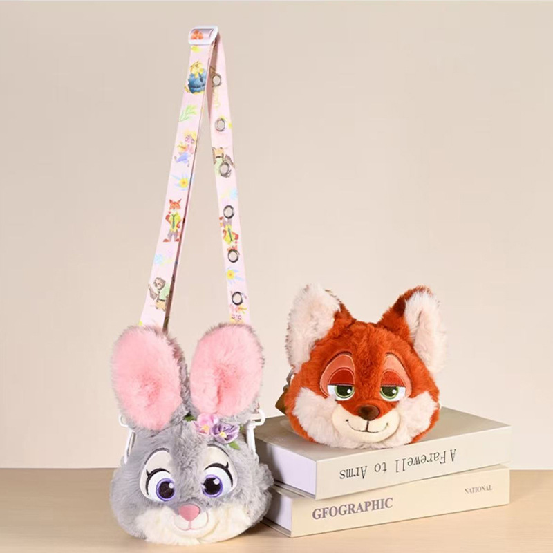 Disney officially authorized Zootopia Judy Nick Spring Flower Pain Crossbody Bag Plush Toy bag details Picture