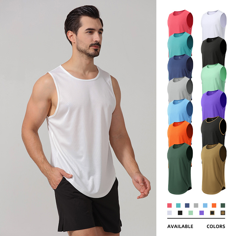 Quick-drying vest for men, summer European and American large-sized fitness vest, running top, basketball training loose sports vest for men full figure