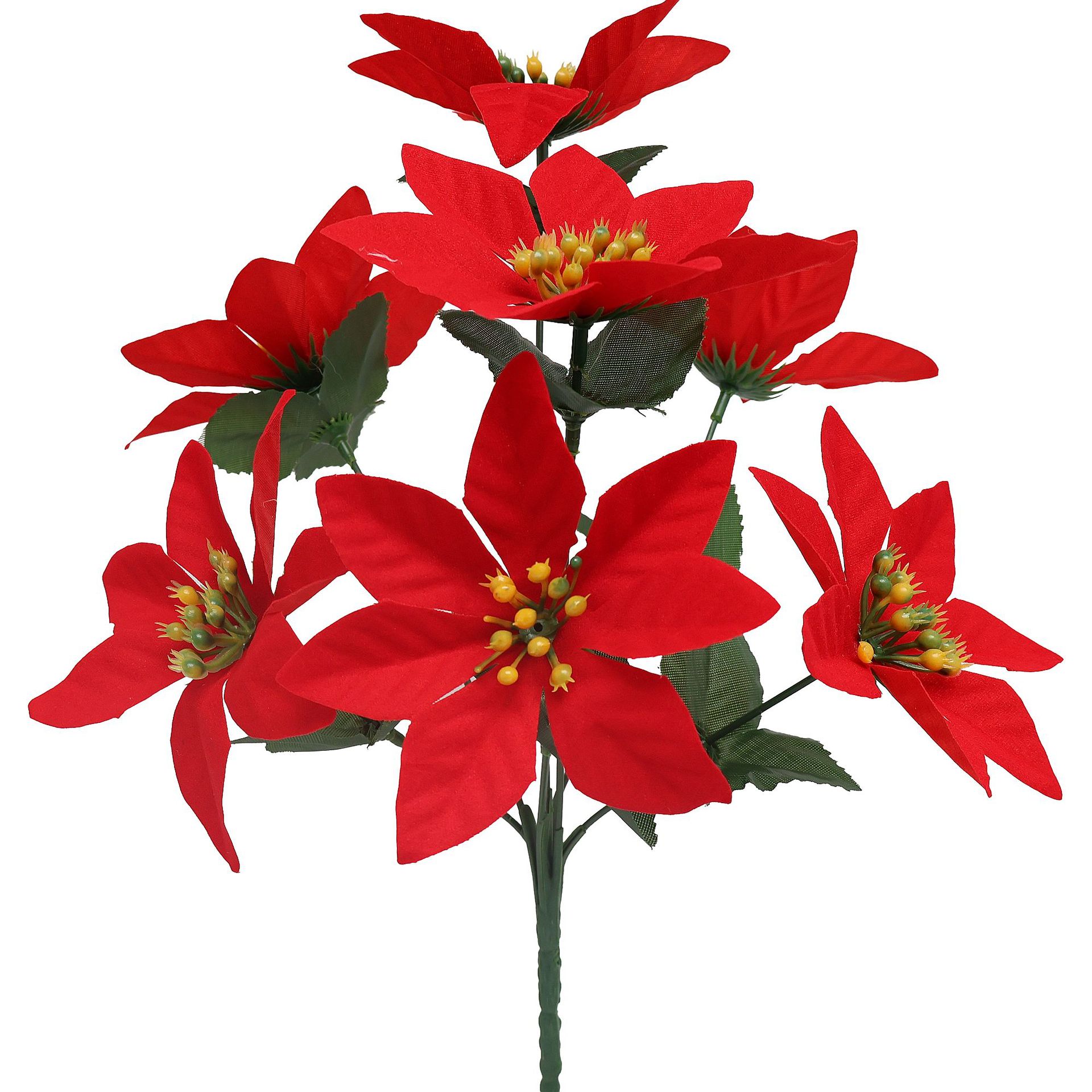 Cross-border Temu Foreign Trade consignment, artificial Christmas bouquets, outdoor floor nails, artificial flowers, Christmas decoration velvet artificial flower factory Item Picture