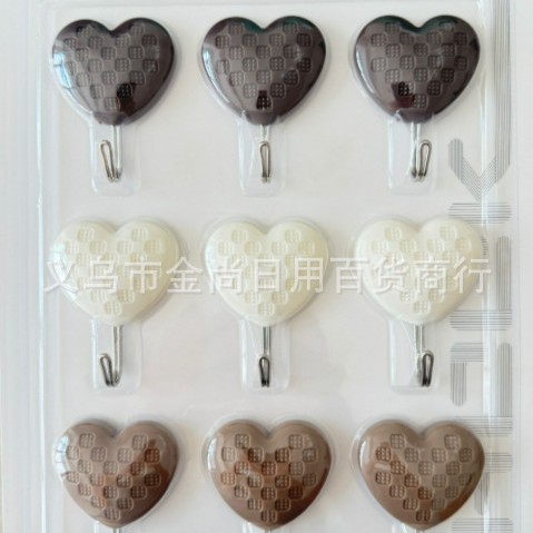 Modern and simple round, oval, heart-shaped, square coat hooks, hat hooks, bathroom traceless hooks, wall hooks Specification image