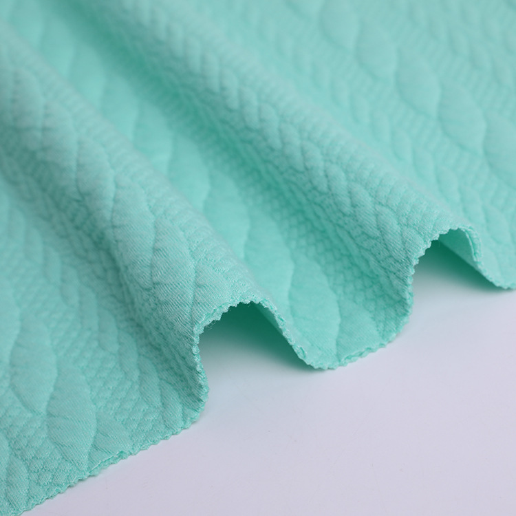 32s knitted jacquard air layer fabric elastic weft knitted children's clothing knitted fabric for autumn and winter warm home wear details Picture