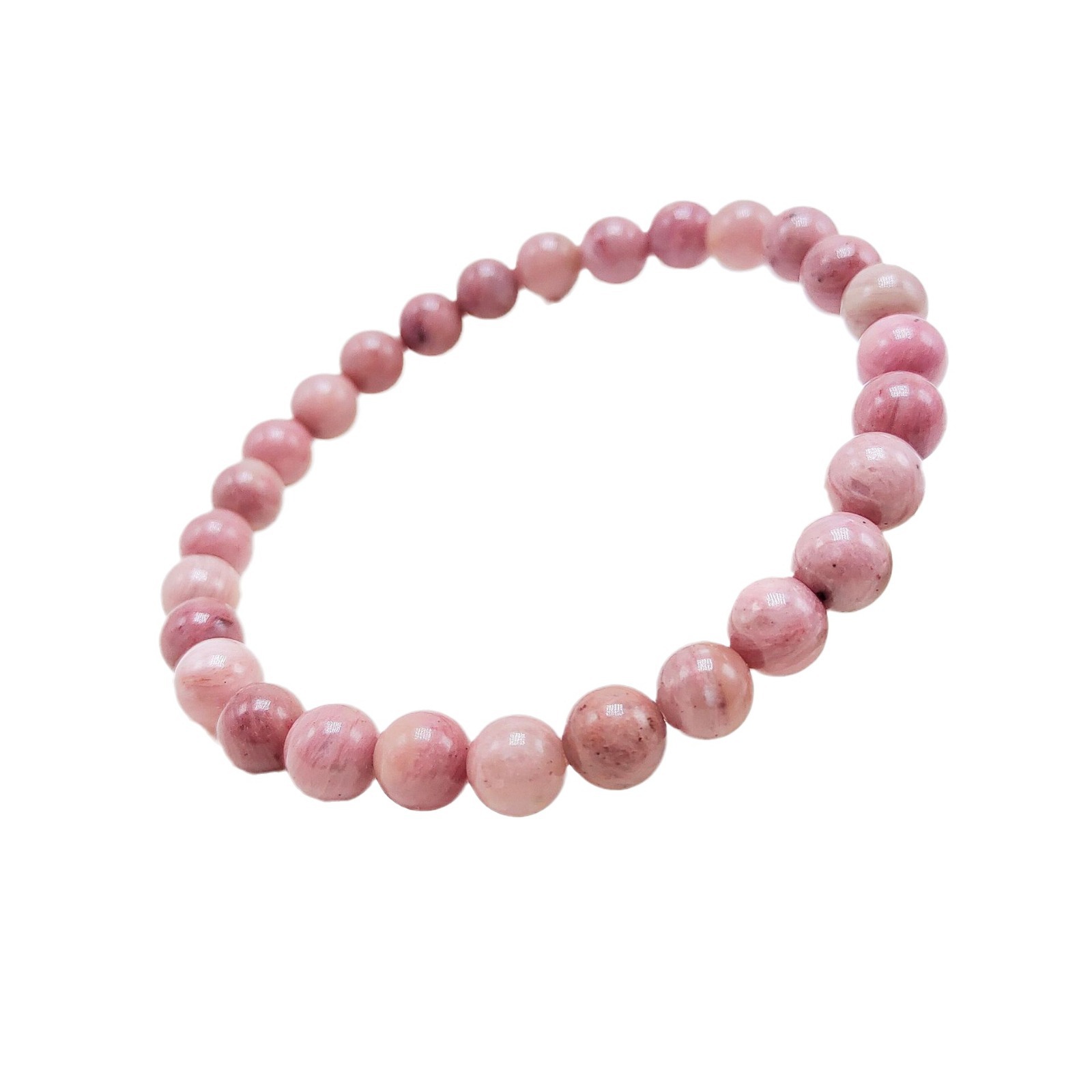 Natural red-patterned rose stone peach blossom bracelet, a pink female summer bracelet, as a birthday gift for my best friend Item Picture