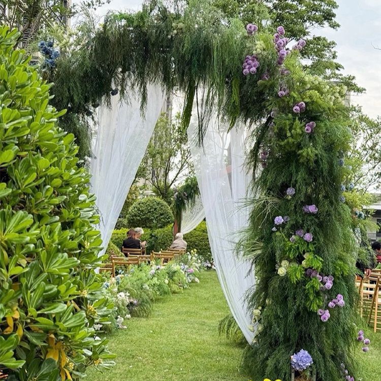 ins green artificial flower materials for home soft furnishings, artificial flowers, artificial green plants, forest-themed wedding hall decoration, leaf plastic flowers details Picture