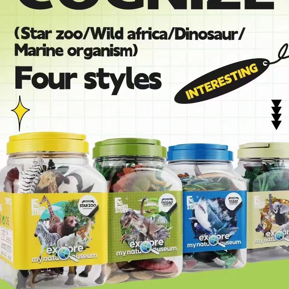 New Kaina Cross-border Dinosaur Set, Marine animal bucket model toy, decorative item, small dinosaur Application Scenario