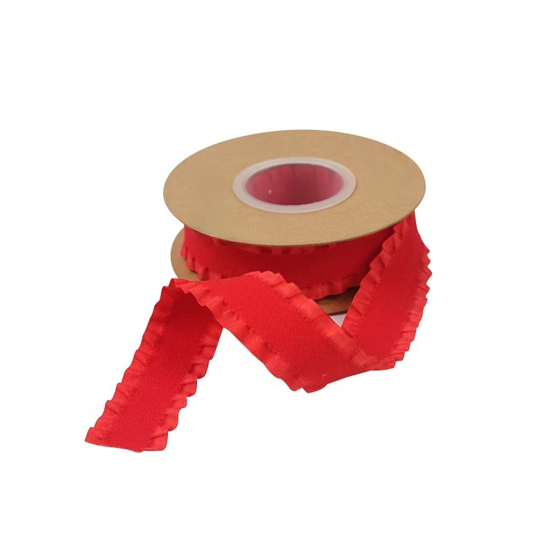 Double-sided fleece skirt with lotus leaf and black fungus edges, 50 yards per roll, toy clothing accessories, bow, gift packaging ribbons Application Scenario