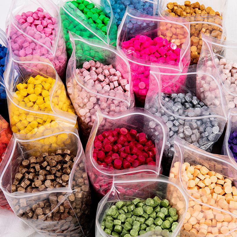 Wholesale of fire paint wax particles, fire paint seal sealing wax, pearlescent colored wax, retro bag, 500g octagonal seal paste seal wax thumbnail