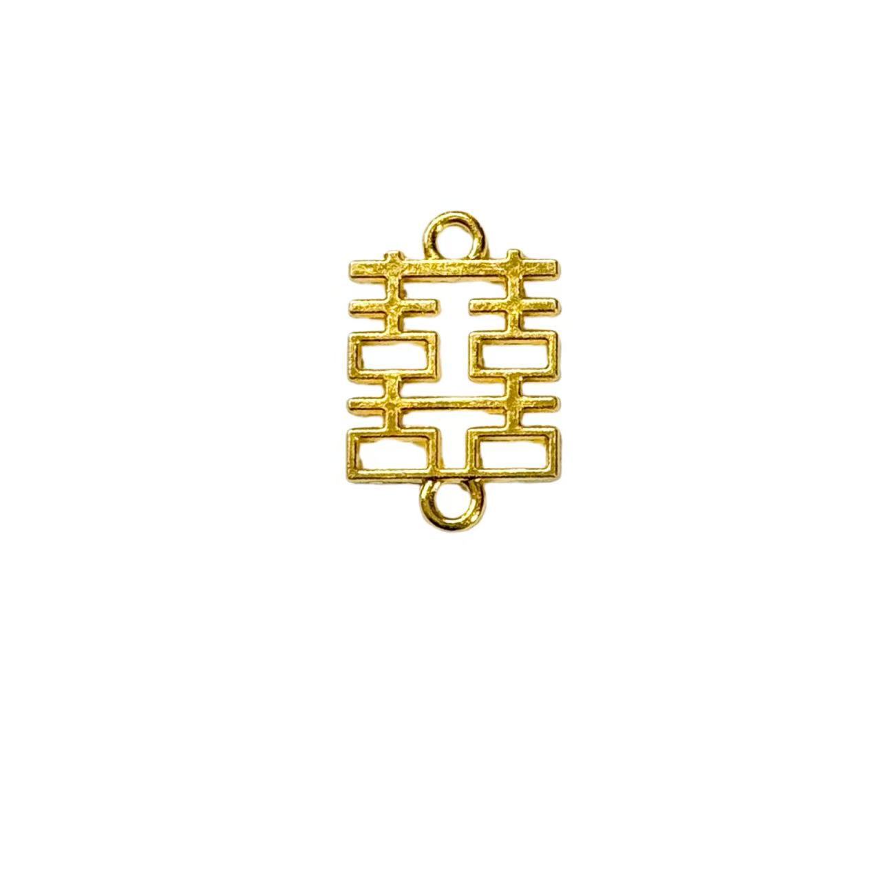 diy饰品配件婚庆礼盒挂饰喜盒秀禾团扇材料合金双囍创意吊坠材料