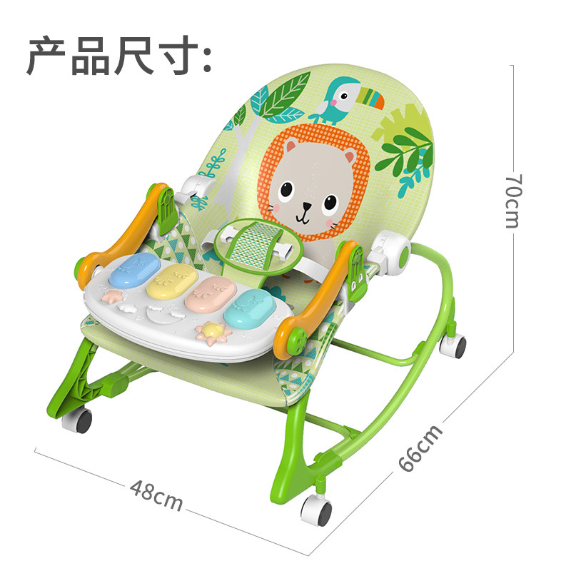 Cross-border baby music rocking chair, multi-functional rocking chair with plate, sliding trolley, soothing cradle, pedal piano toy Application Scenario