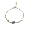 This exquisite, fashionable, light luxury and versatile star blue heart-shaped bracelet from Japan and South Korea features a simple and unique design Item Picture