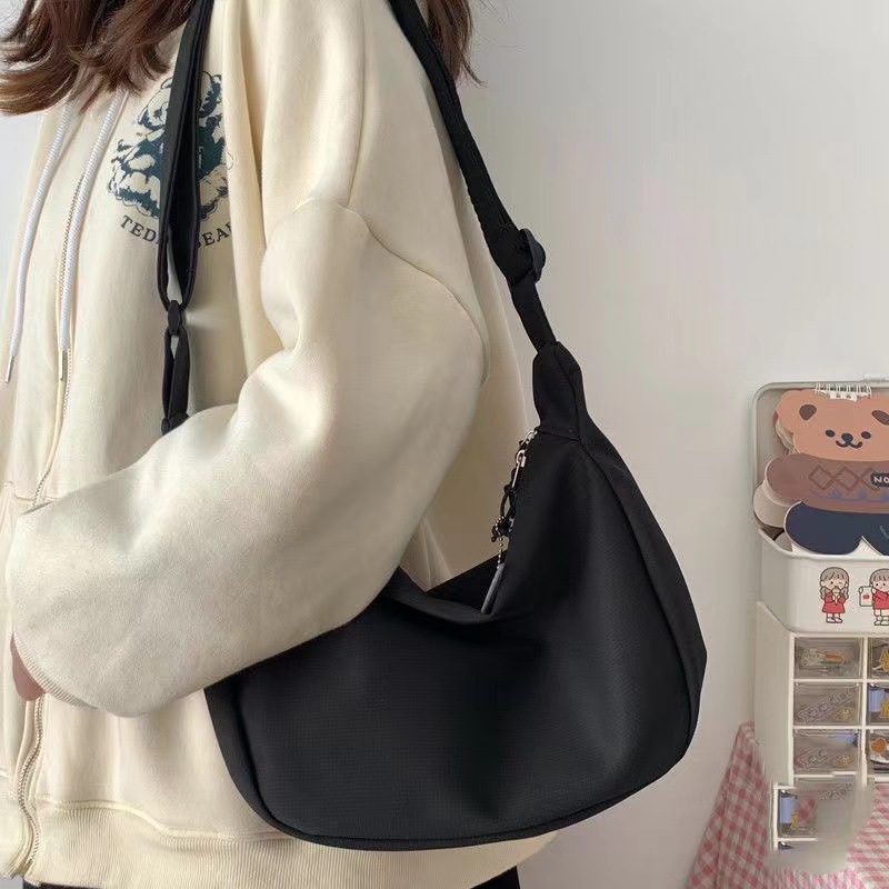 Cross-border Waffle dumpling bag, fashionable and simple Korean style, versatile, daily trend, candy color, women's single-shoulder crossbody bag, handbag, hand-carry dumpling bag Specification image