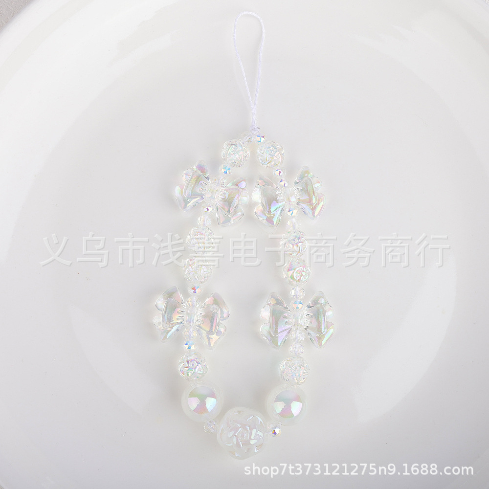 2024新款镀彩蝴蝶结手机链时尚小清新手机壳挂绳防丢防摔手腕带女 Specification image