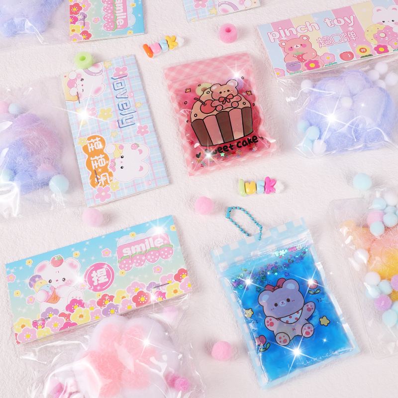 Homemade cat paw kneading fun diy material kit, jelly silicone set, children's handcrafted stress-relieving toys for girls Item Picture