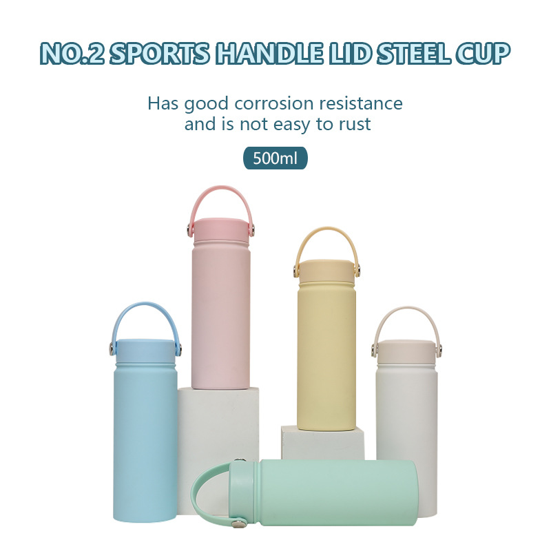 跨境厂家直供大容量旅行家用保温杯 便携提手盖户外水杯运动水壶产品图