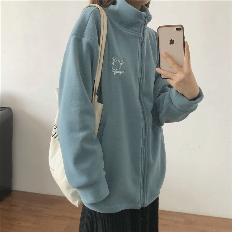 Winter creamy fleece jacket for women's autumn and winter, lambskin and fleece sweatshirt, new style 2025 details Picture