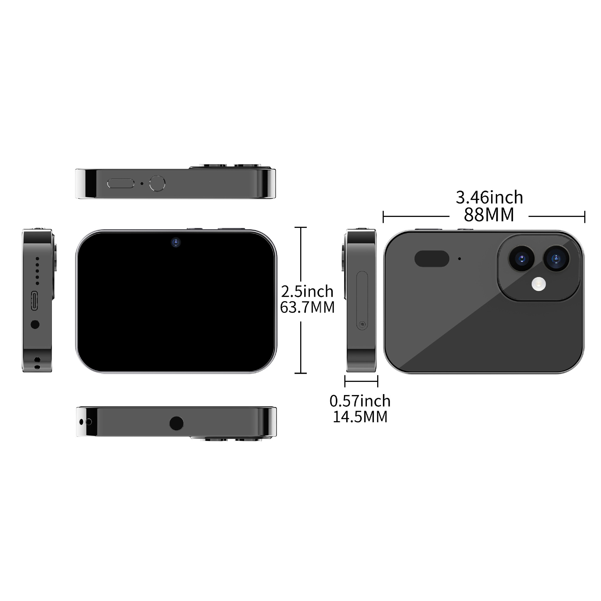 D6三摄CCD高清数码相机 电影音乐智能照相机触屏学生卡片摄录像机白底实物图