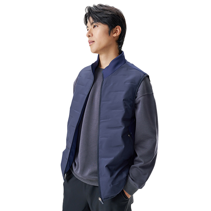 2025新款冬季羽绒服男轻薄运动户外发热男装休闲加厚男士羽绒马甲白底实物图