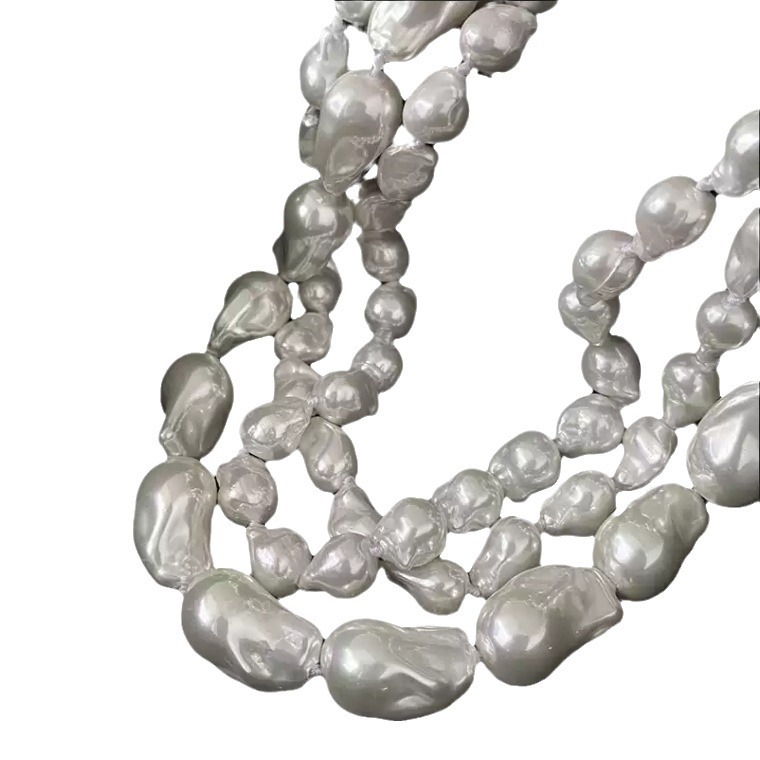 Light luxury, irregular Baroque pearl necklace for women, 2024 new style, high-end neckchain, sweater chain, collarbone chain Item Picture