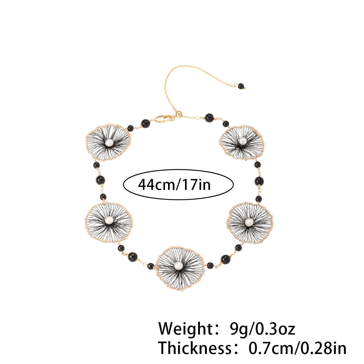 饰品/欧美西班牙饰品/首饰包装/泰国/百搭项链西部可可调节白底实物图