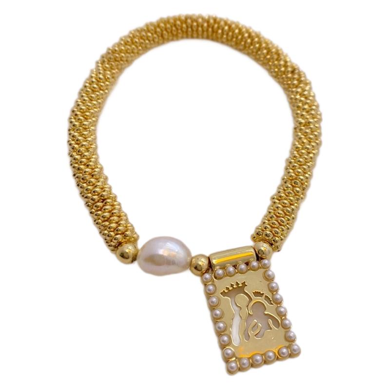 A Bohemian-style Virgin Mary bracelet that is selling well across borders in Europe and America. It's a simple and versatile copper bead bracelet for women on Instagram Item Picture