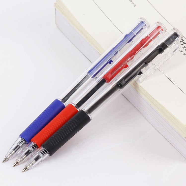 Factory supplies export ballpoint pen plastic press ballpoint pen 522 simple ballpoint pen jumping side ballpoint pen writing smooth full figure
