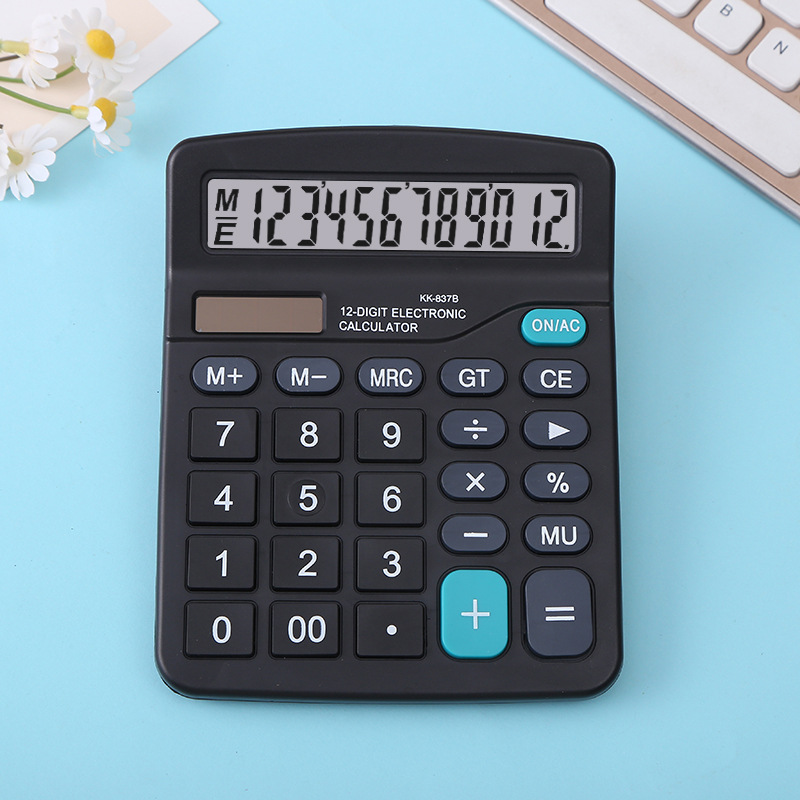KK-837B manufacturer wholesale 12-digit multi-functional office calculator, office and financial key desktop calculator full figure