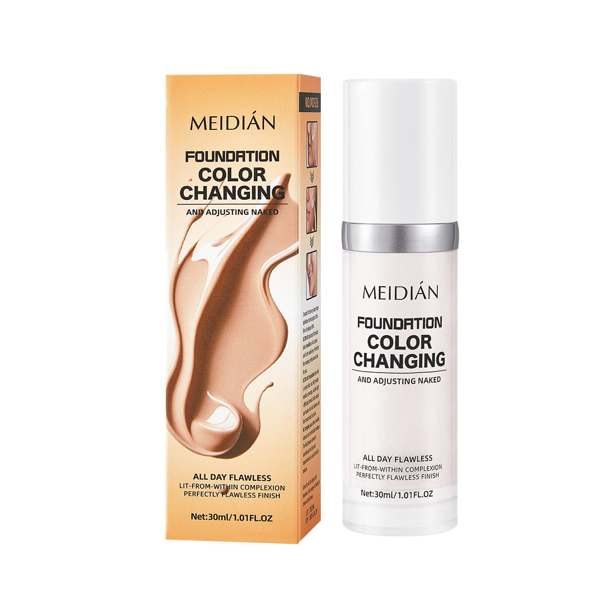 【 Cross-border Exclusive 】MEIDIAN Thermochromic Foundation, Natural Concealer, Hydrating and Long-lasting Foundation Wholesale Item Picture