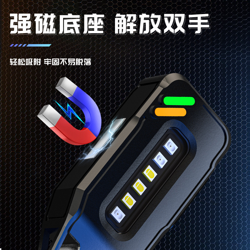 Cross-border outdoor mini flashlight keychain light LED magnetic rechargeable portable emergency warning light details Picture