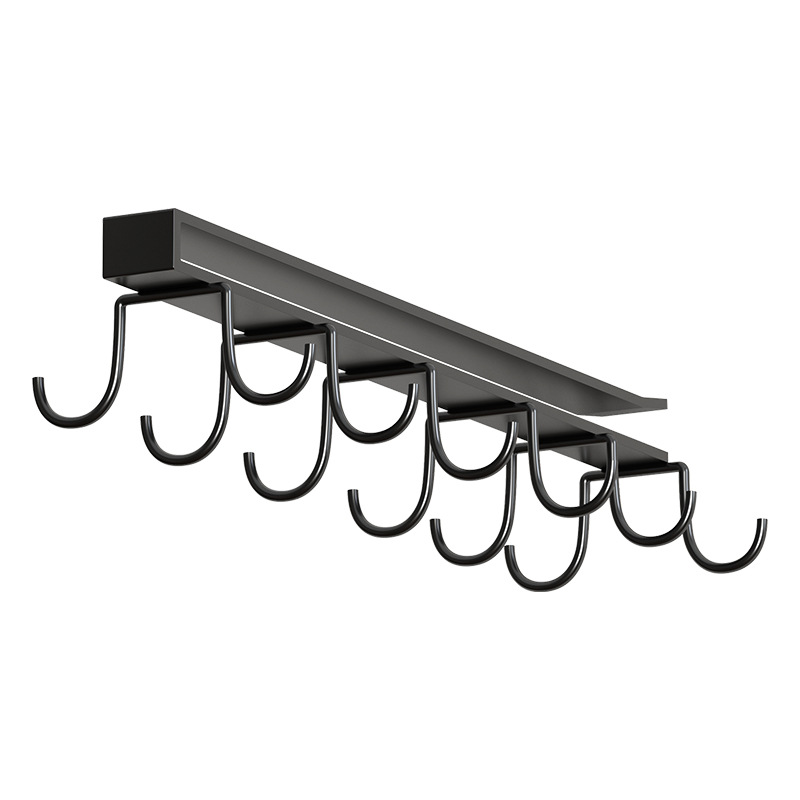 Kitchen hooks, cup storage racks, under-cabinet hanging racks, under-cabinet hooks, suspended spoon racks without drilling holes Item Picture
