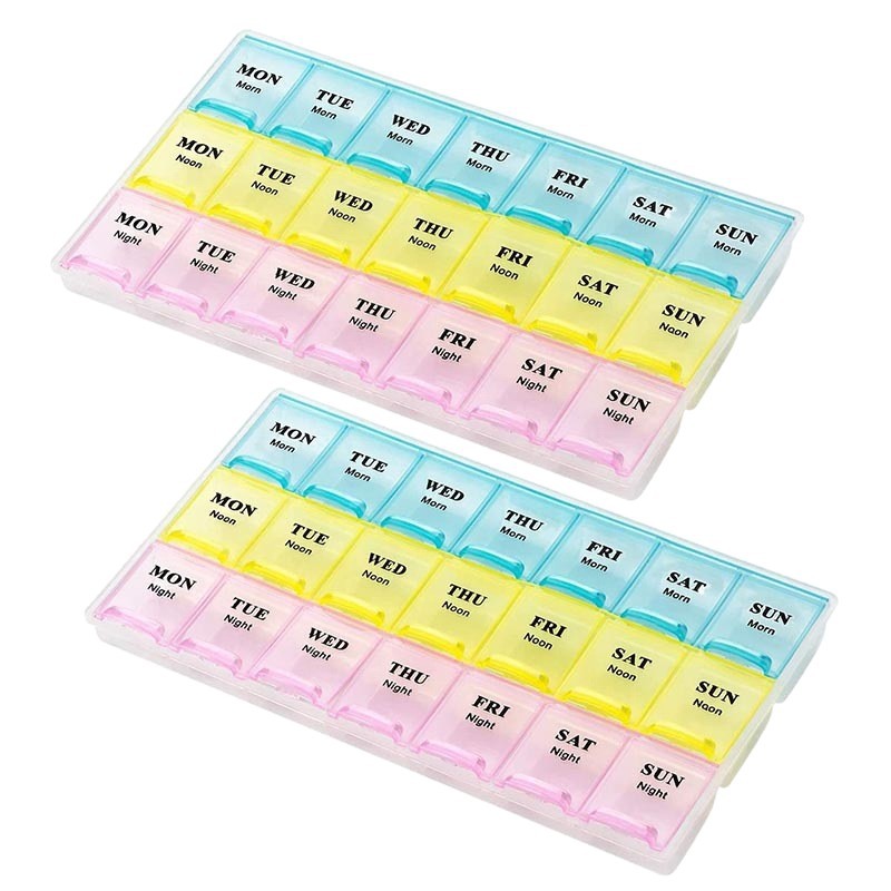 Cross-border exclusive one-week medicine box, medicine classification storage box, morning, noon and evening press-type medicine box, portable medicine box Application Scenario