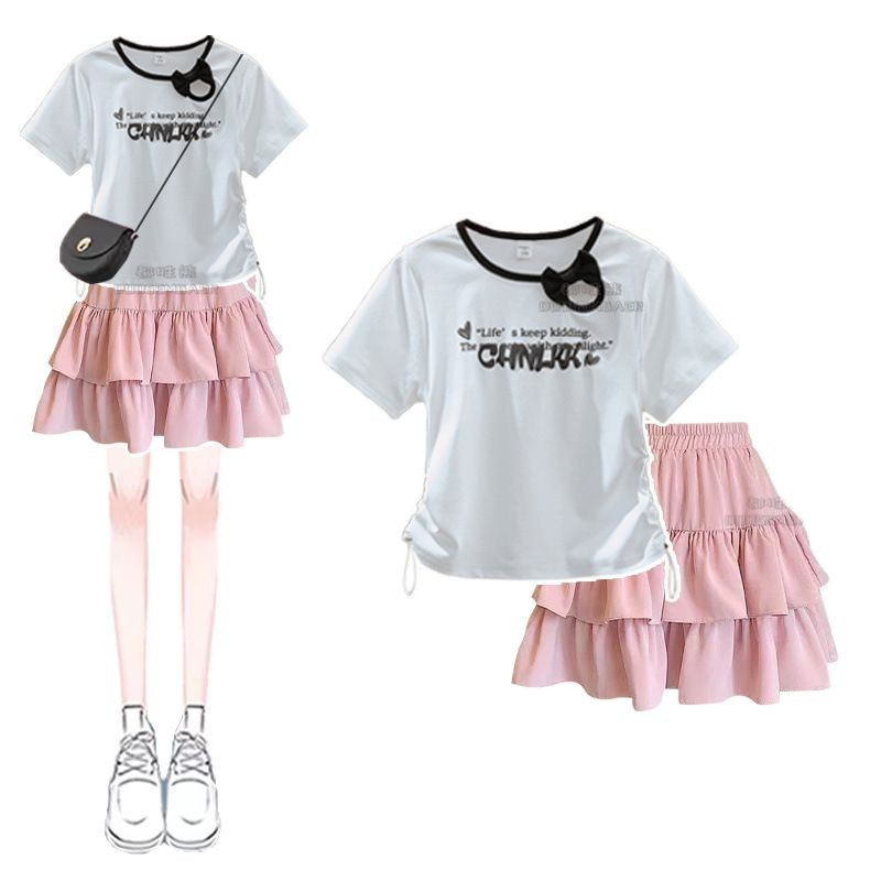 童装女童短袖韩版/短袖/衣服儿童短袖韩版/短袖清仓/短袖儿童白底实物图