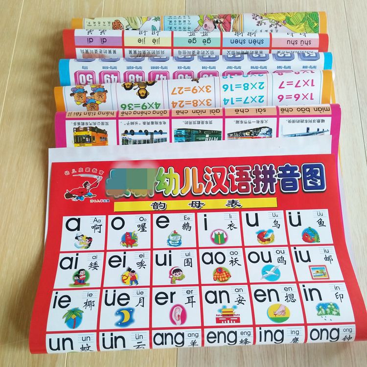 Gráfico mural de un dólar gráfico de lectura reconocimiento chino pinyin animales niños educación temprana herramientas de enseñanza poema antiguo comida conveniente Specification image