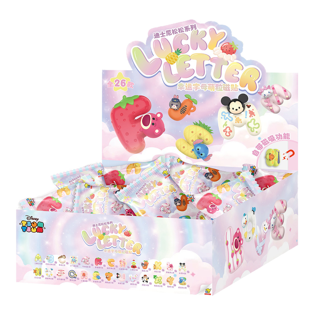 字母冰箱贴盲袋迪士尼TSUM TSUM可爱手办桌面萌粒磁吸摆件盲盒白底实物图