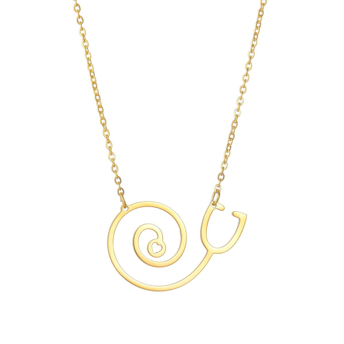 Cross-border Japanese and Korean jewelry supply: Simple geometric shape letter heart LOVE women's titanium steel necklace available for consignment Item Picture