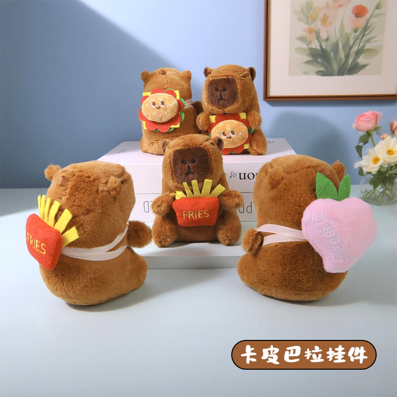 Cute Kapibala dolls, plush keychains, water guinea pig backpacks, pendants and ornaments, doll figurines, night market stalls Specification image