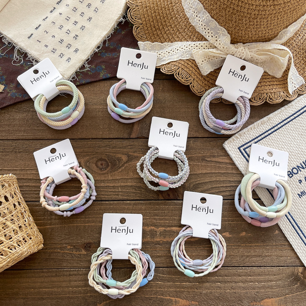 日韩彩色麻花橡皮筋小清新高弹力发绳新款女甜美耐用发圈头饰发饰